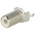 584; Socket; RCA; female; straight; THT; brass; tinned; on PCBs; KEYSTONE 584; Socket; RCA; female; straight; THT; brass; tinned; on PCBs; KEYSTONE