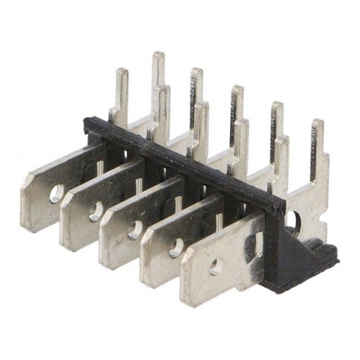 7805; Terminal: spade terminal strip; 6.4mm; 0.8mm; THT; brass; tinned; KEYSTONE