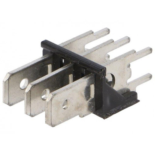 7813; Terminal: spade terminal strip; 6.3mm; 0.8mm; THT; brass; tinned; KEYSTONE