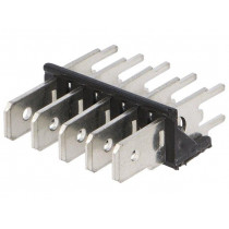 7815; Terminal: spade terminal strip; 6.3mm; 0.8mm; THT; brass; tinned; KEYSTONE