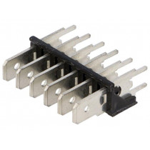 7816; Terminal: spade terminal strip; 6.3mm; 0.8mm; THT; brass; tinned; KEYSTONE