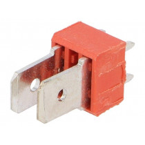 7817; Terminal: spade terminal strip; 6.4mm; 0.8mm; THT; brass; tinned; KEYSTONE