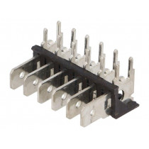 7826; Terminal: spade terminal strip; 6.4mm; 0.8mm; THT; steel; tinned; KEYSTONE