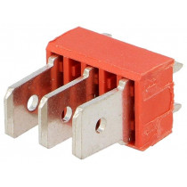 7828; Terminal: spade terminal strip; 6.4mm; 0.8mm; THT; steel; tinned; KEYSTONE