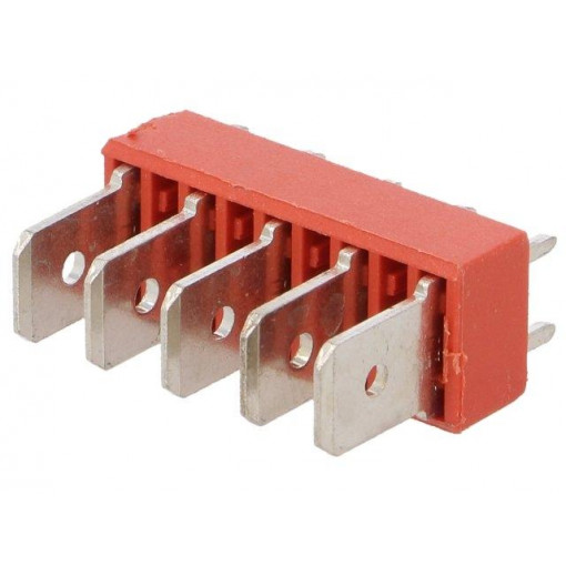 7830; Terminal: spade terminal strip; 6.4mm; 0.8mm; THT; steel; tinned; KEYSTONE