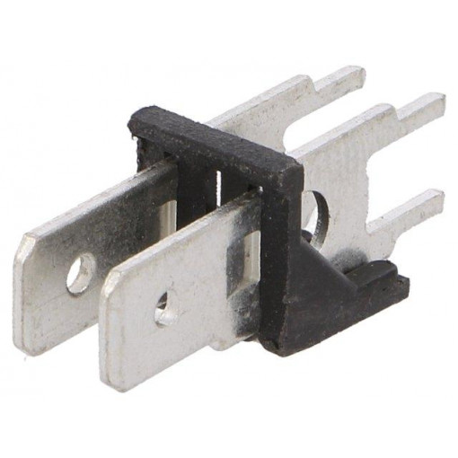 7832; Terminal: spade terminal strip; 6.3mm; 0.8mm; THT; steel; tinned; KEYSTONE