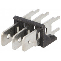 7833; Terminal: spade terminal strip; 6.3mm; 0.8mm; THT; steel; tinned; KEYSTONE