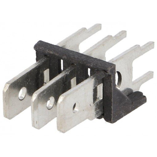 7833; Terminal: spade terminal strip; 6.3mm; 0.8mm; THT; steel; tinned; KEYSTONE