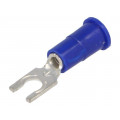 8266; Fork terminal; M3,5; Ø: 3.66mm; crimped; for cable; insulated; blue; KEYSTONE
