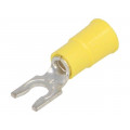 8270; Fork terminal; M4; Ø: 4.32mm; crimped; for cable; insulated; yellow; KEYSTONE