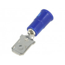 8289; Terminal: flat; 6.4mm; 0.8mm; male; crimped; for cable; insulated; KEYSTONE