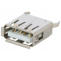 923; Socket; USB A; on PCBs; THT; PIN: 4; straight; USB 2.0; 1A; 30V; KEYSTONE
