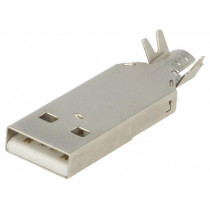 925; Plug; USB A; for cable; soldered; PIN: 4; straight; USB 2.0; 1A; 30V; KEYSTONE
