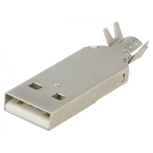 925; Plug; USB A; for cable; soldered; PIN: 4; straight; USB 2.0; 1A; 30V; KEYSTONE
