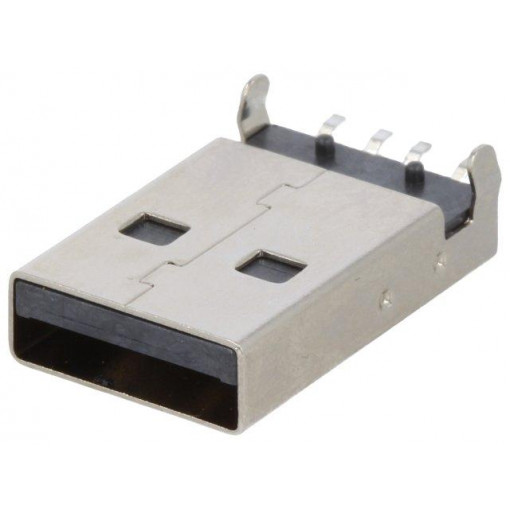 931; Plug; USB A; on PCBs; SMT; PIN: 4; horizontal; USB 2.0; gold-plated; KEYSTONE