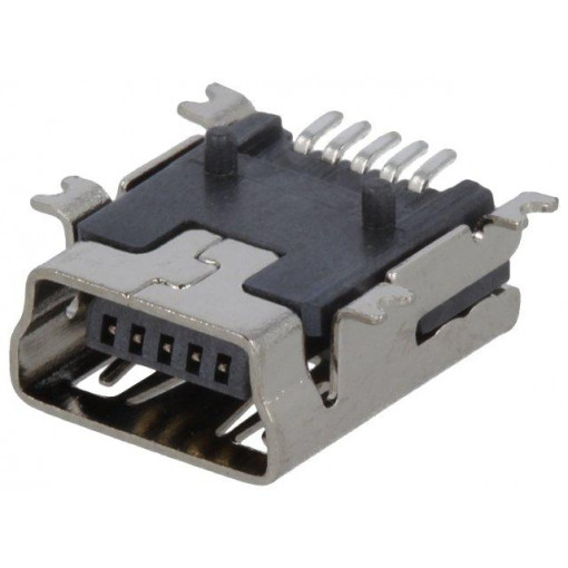 934; Socket; USB B mini; on PCBs; SMT; PIN: 5; horizontal; USB 2.0; 1A; KEYSTONE
