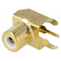 936; Socket; RCA; female; angled 90°; THT; brass; gold-plated; on PCBs; KEYSTONE