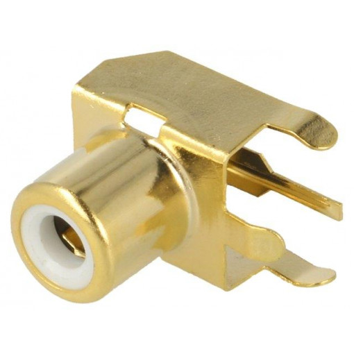 936; Socket; RCA; female; angled 90°; THT; brass; gold-plated; on PCBs; KEYSTONE