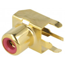 937; Socket; RCA; female; angled 90°; THT; brass; gold-plated; on PCBs; KEYSTONE