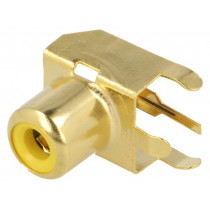 938; Socket; RCA; female; angled 90°; THT; brass; gold-plated; on PCBs; KEYSTONE