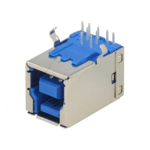 950; Socket; USB B; on PCBs; THT; angled 90°; USB 3.0; 1A; 30V; KEYSTONE