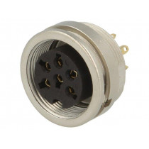 KFV 60; Connector: M16; socket; female; soldering; PIN: 6; 5A; 250V; IP40; LUMBERG