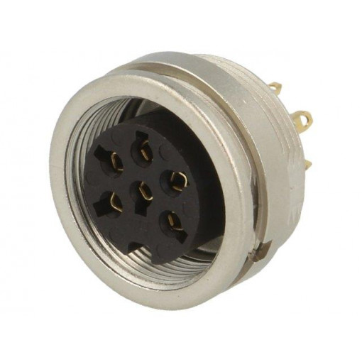 KFV 60; Connector: M16; socket; female; soldering; PIN: 6; 5A; 250V; IP40; LUMBERG
