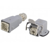 1712610000 HDC-KIT-HA 04.402; Connector: HDC; male + female; plug + socket; HA; PIN: 5; 4+PE; PG11; WEIDMÜLLER