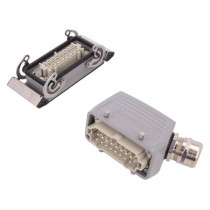 1027640000 HDC KIT HE-P 16.120; Connector: HDC; male + female; plug + socket; HE; PIN: 16; 16+PE; WEIDMÜLLER