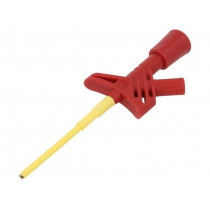 KLEPS1600RT; Clip-on probe; pincers type; 3A; red; Grip capac: max.3mm; 2mm; HIRSCHMANN T&M