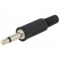KLS 2 SCHWARZ; Plug; Jack 3,5mm; male; mono; with strain relief; ways: 2; straight; LUMBERG