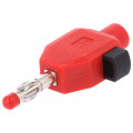 22.3006-22; Plug; 4mm banana; 10A; 60V; red; insulated; 2.5mm2; STÄUBLI
