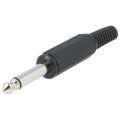 KLSM 3 SCHWARZ; Plug; Jack 6,3mm; male; mono; with strain relief; ways: 2; straight; LUMBERG