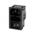 KM00.1105.11; Connector: AC supply; socket; male; 10A; 250VAC; IEC 60320; 1÷2.5mm; SCHURTER