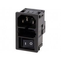 KM00.1105.11; Connector: AC supply; socket; male; 10A; 250VAC; IEC 60320; 1÷2.5mm; SCHURTER