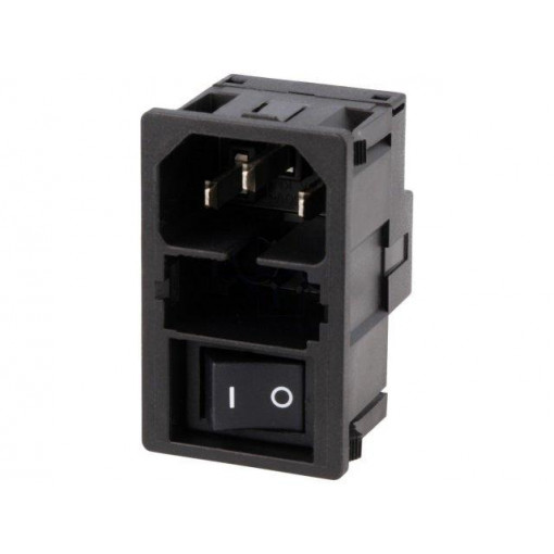KM00.1105.11; Connector: AC supply; socket; male; 10A; 250VAC; IEC 60320; 1÷2.5mm; SCHURTER