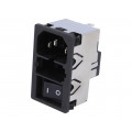 KM01.1205.11; Connector: AC supply; socket; male; 10A; 250VAC; IEC 60320; SCHURTER
