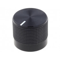 FC7225B; Knob; with pointer; Øshaft: 6mm; Ø20mm; black; Shaft: knurled; CLIFF