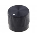 FC7225; Knob; with pointer; Øshaft: 6mm; Ø20mm; black; Shaft: knurled; CLIFF FC7225; Knob; with pointer; Øshaft: 6mm; Ø20mm; black; Shaft: knurled; CLIFF