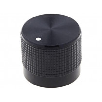 FC7225; Knob; with pointer; Øshaft: 6mm; Ø20mm; black; Shaft: knurled; CLIFF