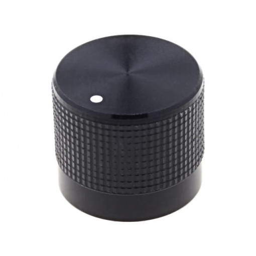 FC7225; Knob; with pointer; Øshaft: 6mm; Ø20mm; black; Shaft: knurled; CLIFF