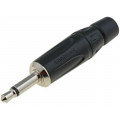 KM2PB; Plug; Jack 3,5mm; male; mono; straight; for cable; soldering; black; AMPHENOL