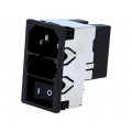 KMF1.1121.11; Connector: AC supply; socket; male; 2A; 250VAC; IEC 60320; 4mH; SCHURTER