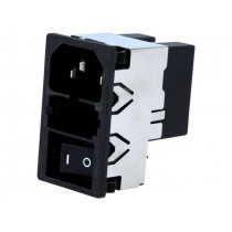 KMF1.1121.11; Connector: AC supply; socket; male; 2A; 250VAC; IEC 60320; 4mH; SCHURTER