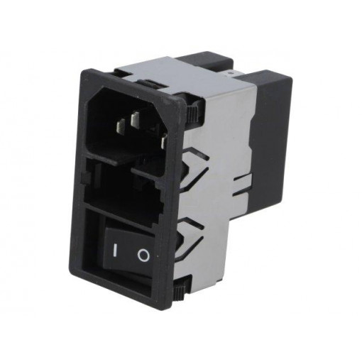 KMF1.1123.11; Connector: AC supply; socket; male; 2A; 250VAC; IEC 60320; 4mH; SCHURTER