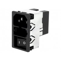 KMF1.1161.11; Connector: AC supply; socket; male; 6A; 250VAC; IEC 60320; 0.7mH; SCHURTER