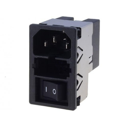 KMF1.1191.11; Connector: AC supply; socket; male; 10A; 250VAC; IEC 60320; 0.4mH; SCHURTER