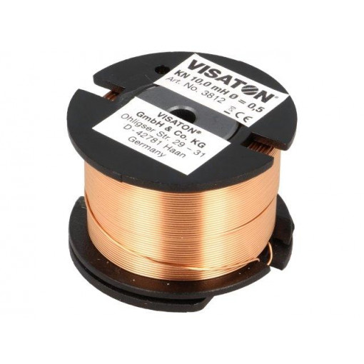 3812; Inductor: coil; 10mH; 3.8Ω; Ø: 44mm; H: 30mm; Øcore: 0.5mm; VISATON