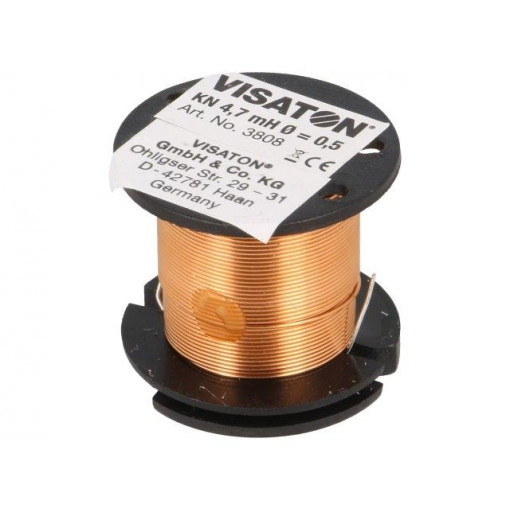 3808; Inductor: coil; 4.7mH; 2Ω; Ø: 32mm; H: 29mm; Øcore: 0.5mm; VISATON