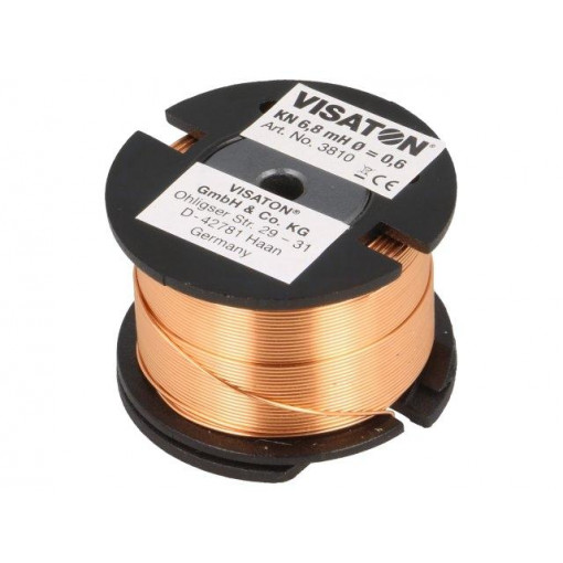 3810; Inductor: coil; 6.8mH; 2.6Ω; Ø: 44mm; H: 30mm; Øcore: 0.6mm; VISATON